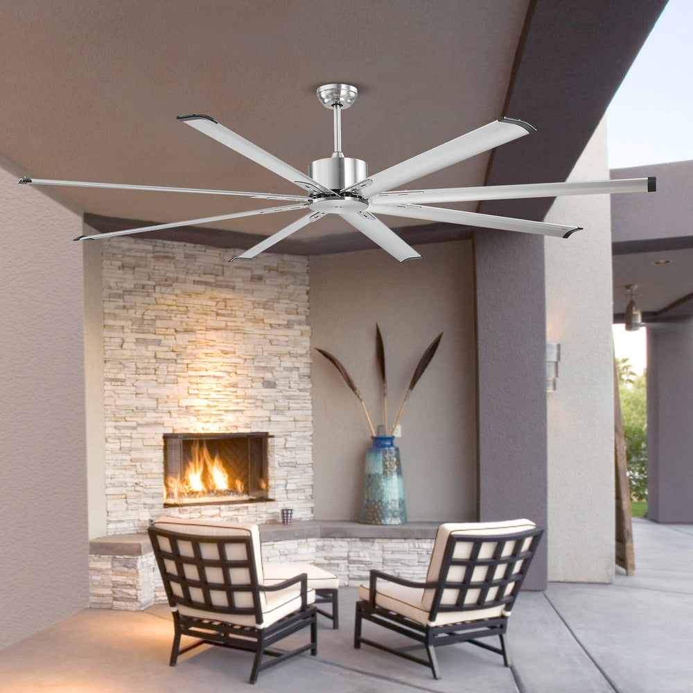 Vevor Ceiling Fan 84" 8 Blade No Light 6-Speed Remote Control Reversible Flush Mount New