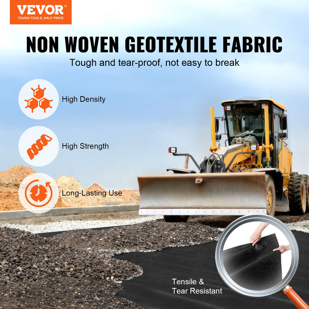 Vevor Landscaping Fabric Non-Woven 10' x 100' 8oz Geotextile Ground Cover New