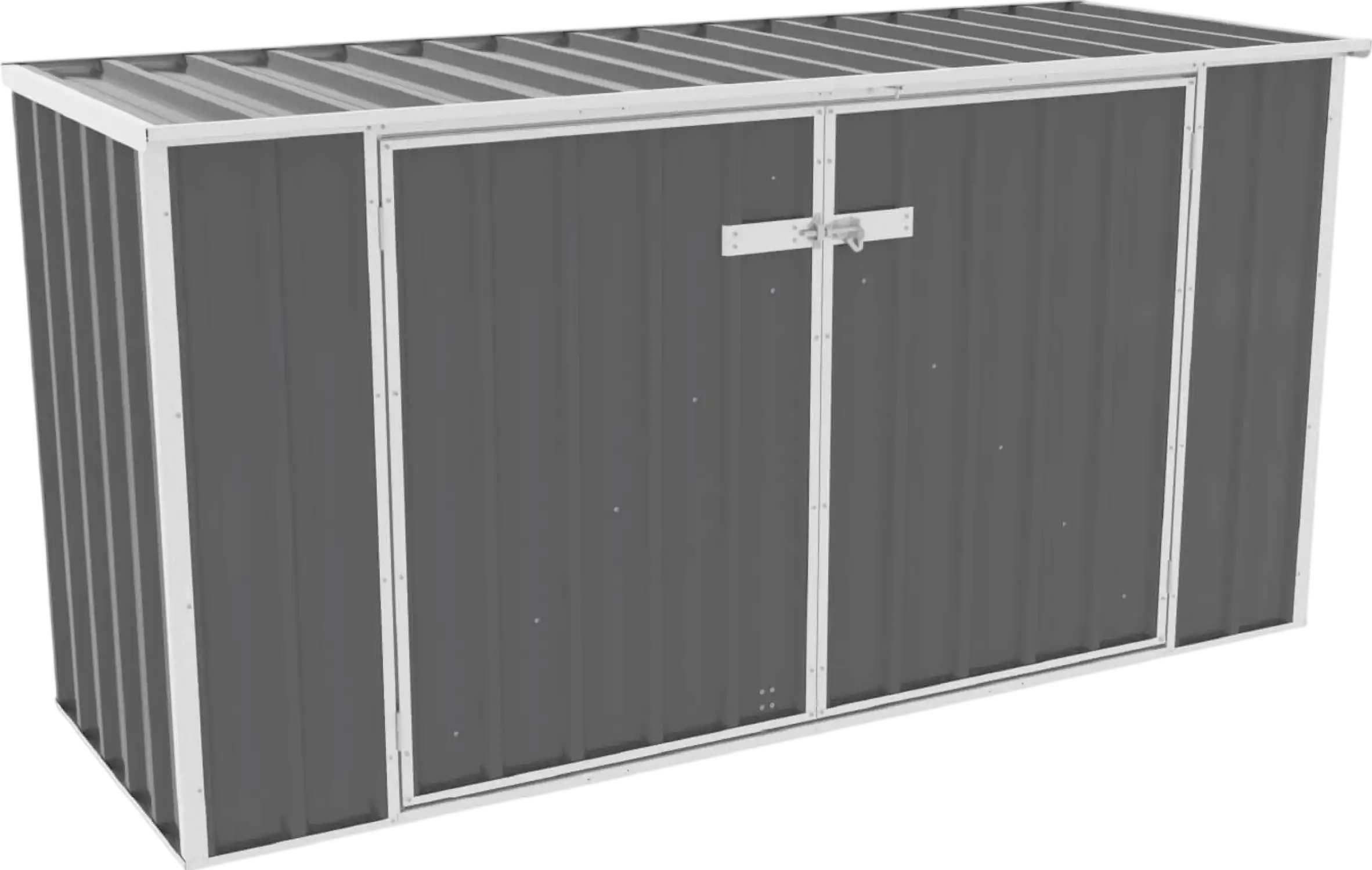 Absco Utility Bin Cover 7 x 3 Ft Metal Storage Shed Galvanized Steel New