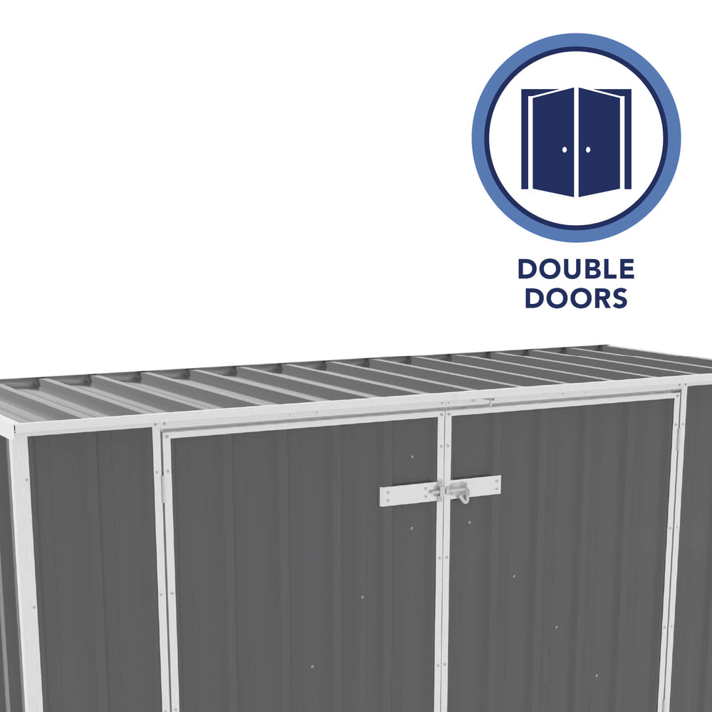 Absco Utility Bin Cover 7 x 3 Ft Metal Storage Shed Galvanized Steel New