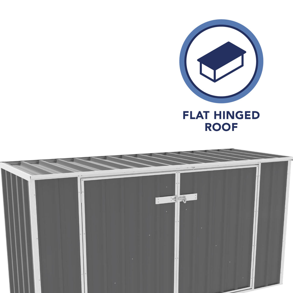 Absco Utility Bin Cover 7 x 3 Ft Metal Storage Shed Galvanized Steel New