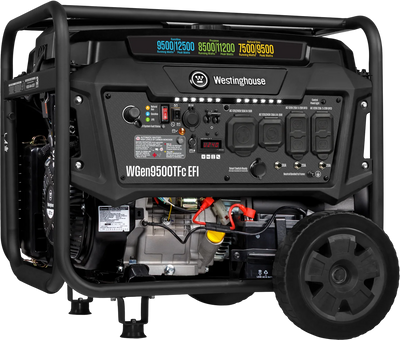Westinghouse WGen9500TFc EFI Generator 9500/12500W Tri Fuel Gas Propane Natural Gas 50A Remote Start CO Sensor CARB New