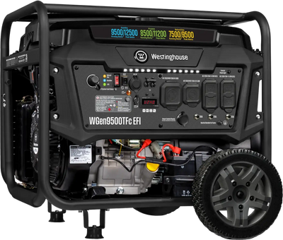 Westinghouse WGen9500TFc EFI Generator 9500/12500W Tri Fuel Gas Propane Natural Gas 50A Remote Start CO Sensor CARB New