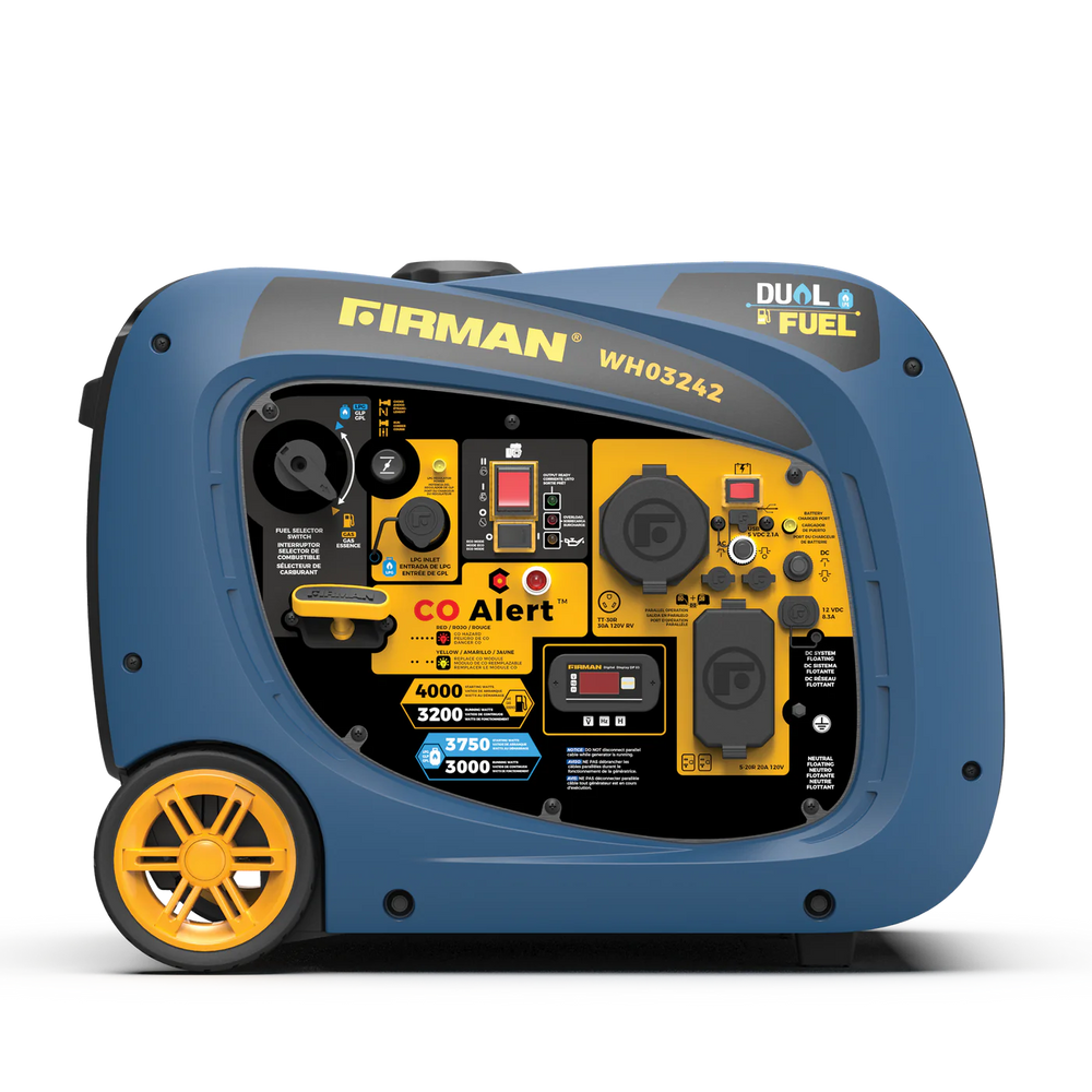 Firman WH03242 Dual Fuel Gas Propane Inverter Generator 3200W/4000W 30 Amp Low THD Parallel Ready with Electric Start Manufacturer RFB