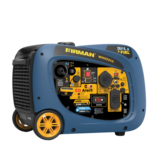 Firman WH03242 Dual Fuel Gas Propane Inverter Generator 3200W/4000W 30 Amp Low THD Parallel Ready with Electric Start Manufacturer Refurbished