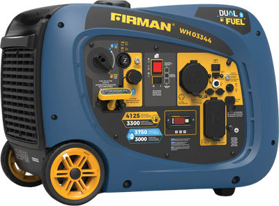 Firman WH03344 Dual Fuel Inverter Generator 3300W/4125W 30 Amp Electric Start New