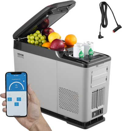 Vevor Car Refrigerator Freezer 15.9 Qt Portable Single Zone Rapid Cooling with Bluetooth Control New