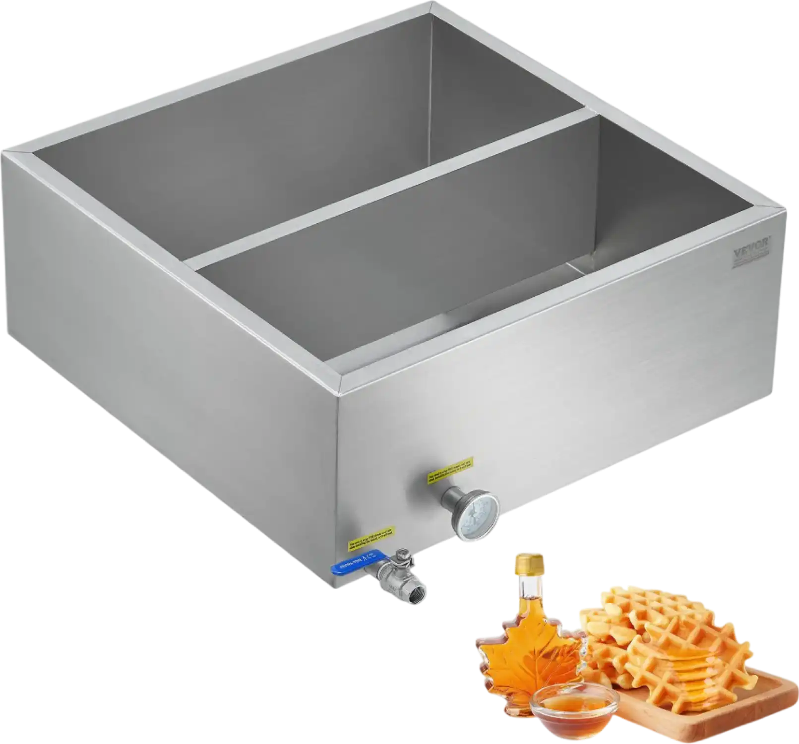 Vevor Maple Syrup Evaporator Pan Stainless Steel with Valve and Thermometer New
