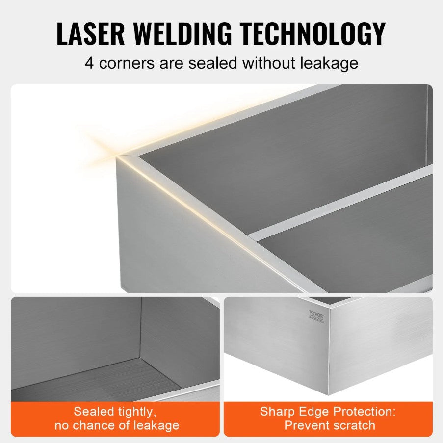 Vevor Maple Syrup Evaporator Pan Stainless Steel with Valve and Thermometer New