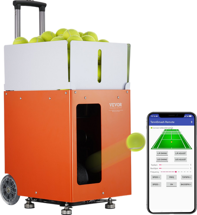 Vevor Tennis Ball Machine Portable Launcher 110 km/h Speed 100-Ball Capacity Bluetooth Control New