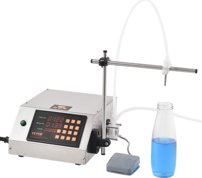 Vevor Liquid Filling Machine 5-650ml Capacity Peristaltic Pump Digital Control with Single Nozzle New