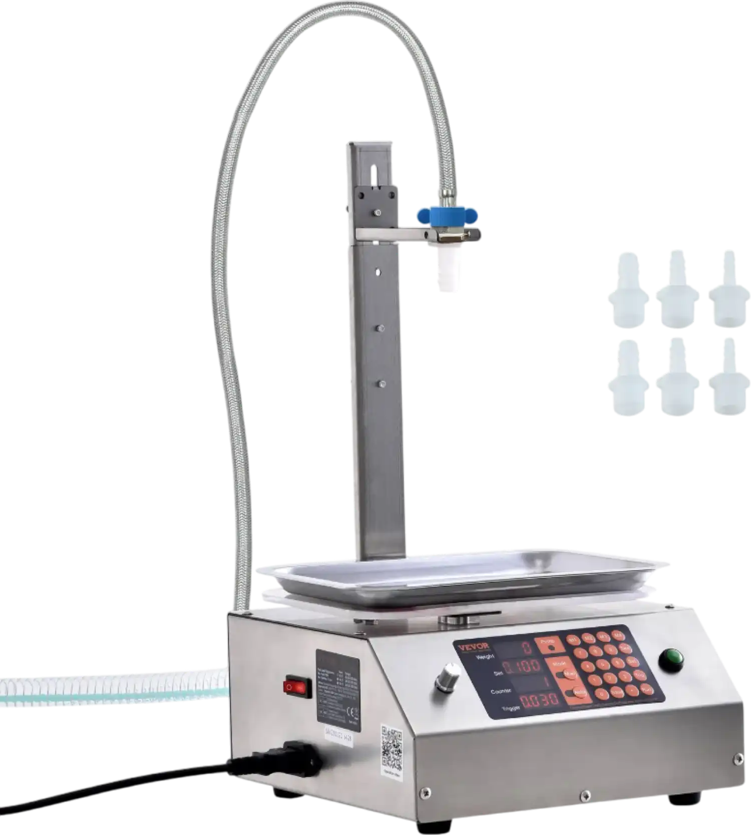 Vevor Single-Nozzle Liquid Filling Machine 0.07-33.1 Lbs Capacity Digital Control Pedal Operation New