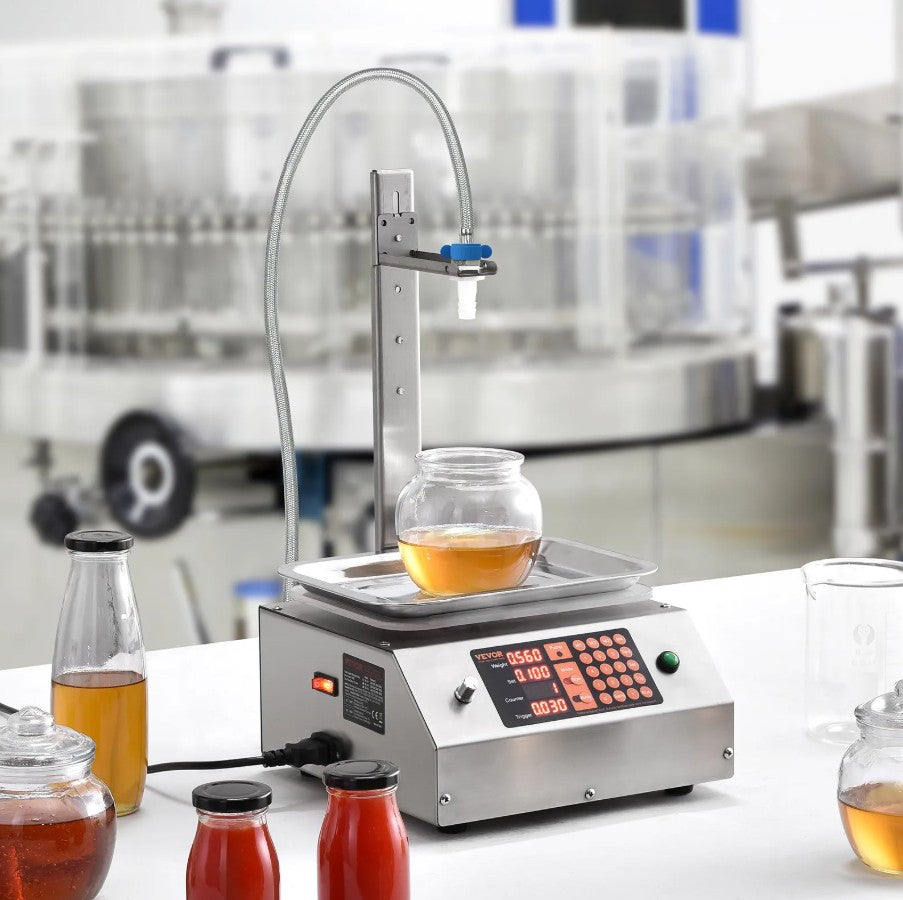 Vevor Single-Nozzle Liquid Filling Machine 0.07-33.1 Lbs Capacity Digital Control Pedal Operation New