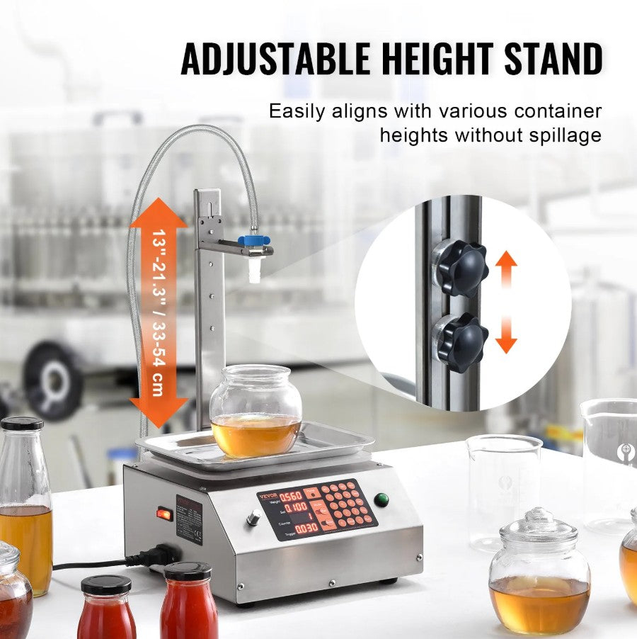Vevor Single-Nozzle Liquid Filling Machine 0.07-33.1 Lbs Capacity Digital Control Pedal Operation New