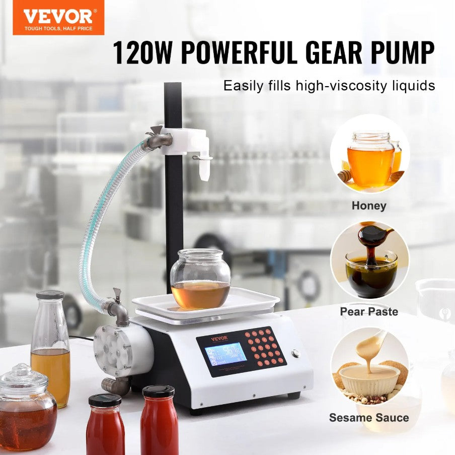 Vevor Liquid Filling Machine 0.11-11 Lbs with Digital Control and Gear Pump Single Nozzle New