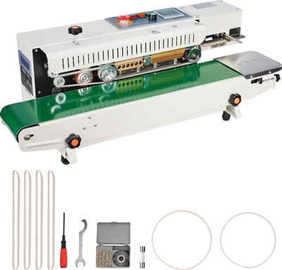 Vevor Continuous Band Sealer 600W Automatic Horizontal Machine with Inflation for PVC Bags New
