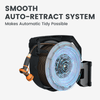 Giraffe Tools Premium Instant Glide Retractable Garden Hose Reel 5/8in 90ft Metal Bracket Dark Grey New