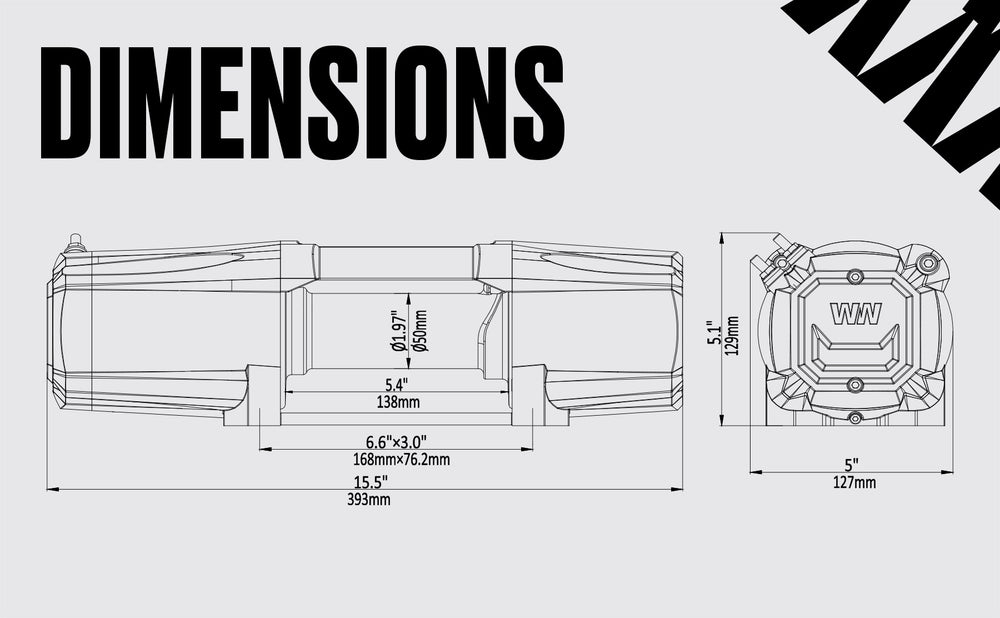 Warrior Winches Titan Electric Winch 6,000 Lb 12-Volt Synthetic Rope New