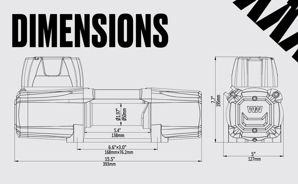 Warrior Winches Titan Electric Winch 6,000 Lb 12-Volt Steel Rope New
