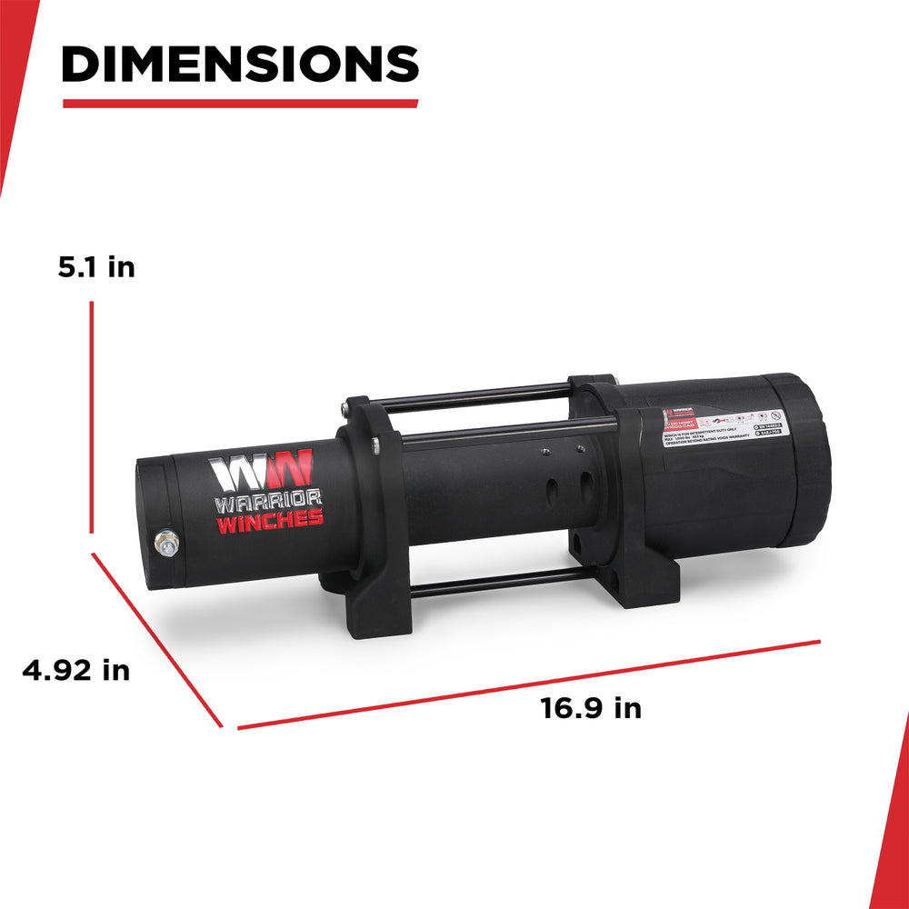 Warrior Winches EH1000 Industrial Hoist 12-Volt 3.2 HP Motor 1000 Lb Capacity New