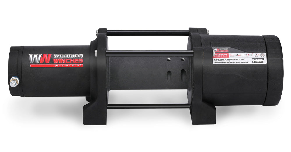 Warrior Winches EH1000 Industrial Hoist 12-Volt 3.2 HP Motor 1000 Lb Capacity New