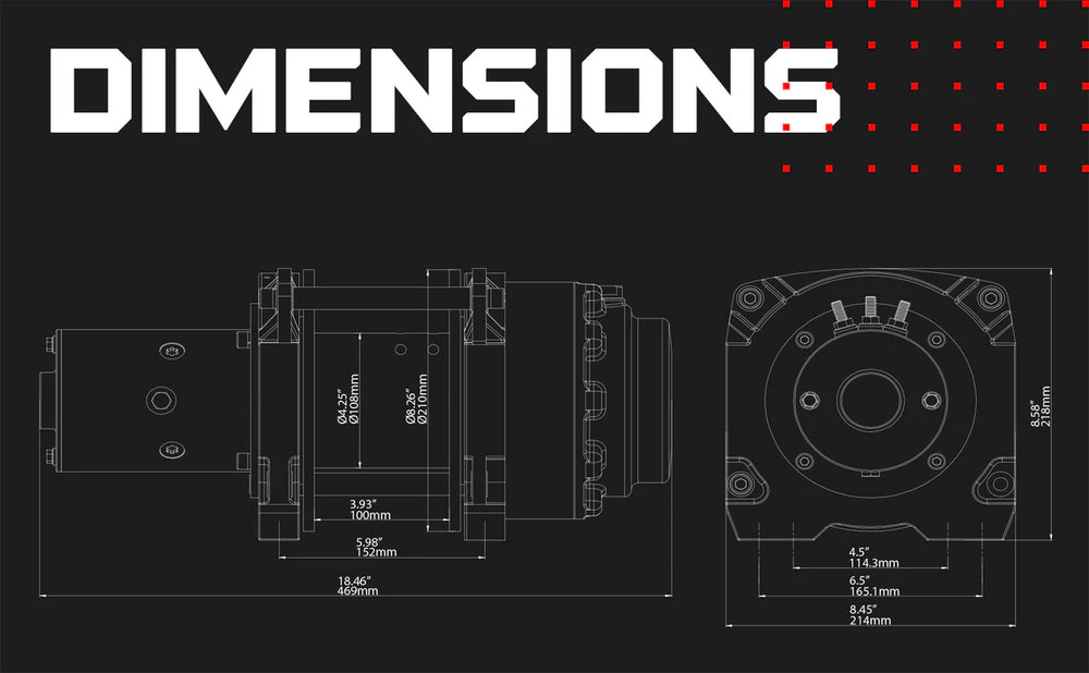 Warrior Winches EH2000 Industrial Hoist 12-Volt 6.1 HP Motor 2000 Lb Capacity New