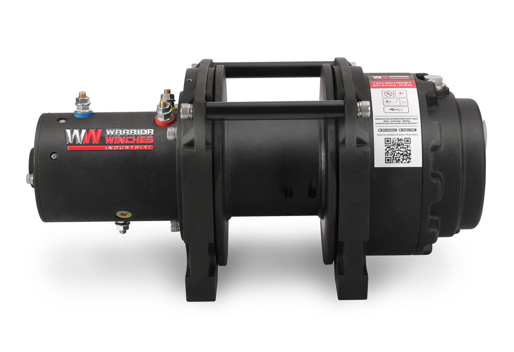 Warrior Winches EH2000 Industrial Hoist 12-Volt 6.1 HP Motor 2000 Lb Capacity New