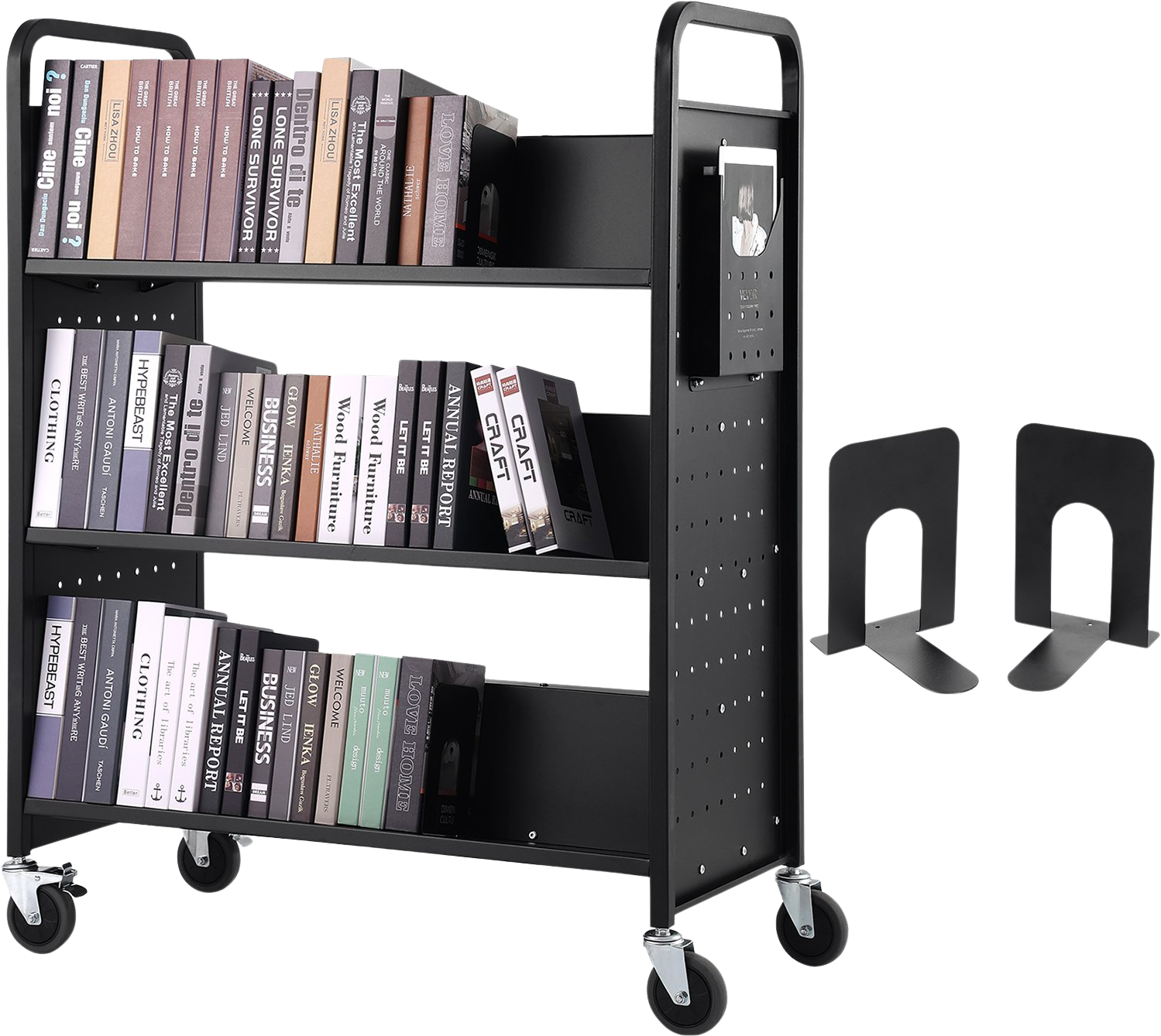 Vevor Book Cart 330 Lbs Capacity 39.4