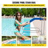 Vevor Pool Rail 49.4" x 34" Rustproof Handrail 375 Lbs Capacity with Blue Nylon Grip Cover New