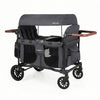 Wagon Stroller for 4 Kids Foldable 4-Seater Push-Pull Toddler Stroller-Gray - Gallery View 1 of 10