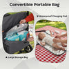 Convertible portable bag with large storage and waterproof changing pad for organizing essentials on the go.