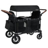 Wagon Stroller for 4 Kids Foldable 4-Seater Push-Pull Toddler Stroller-Black - Gallery View 1 of 10