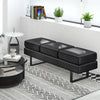 Waiting Room Bench Seating Long Bench with Metal Frame Leg-Black - Gallery View 1 of 10