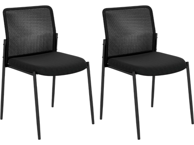Costway Set of 2 Waiting Room Office Chairs Ergonomic Mesh Back Padded Seat 63892571 New