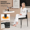 Black waiting room chair with ergonomic mesh backrest and padded seat, featuring anti-slip foot pads for stability.