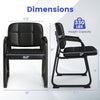 Dimensions of a leather office reception chair set, featuring a cushioned seat and ergonomic backrest, supporting 330.