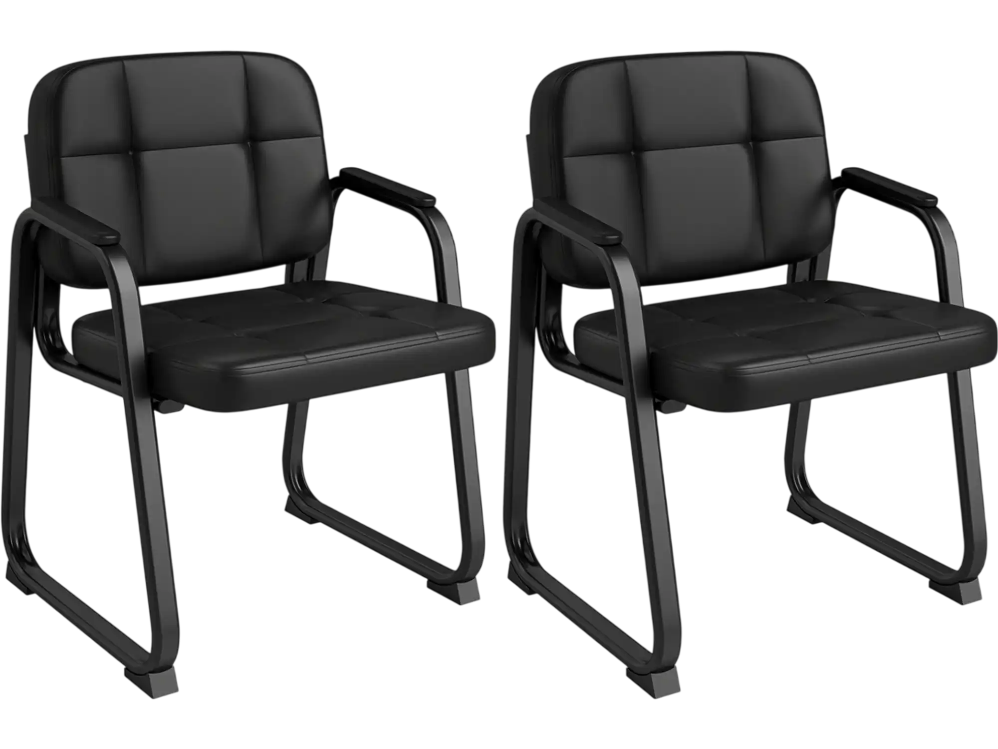 Costway Leather Office Reception Waiting Room Guest Chairs Set 58303132 New