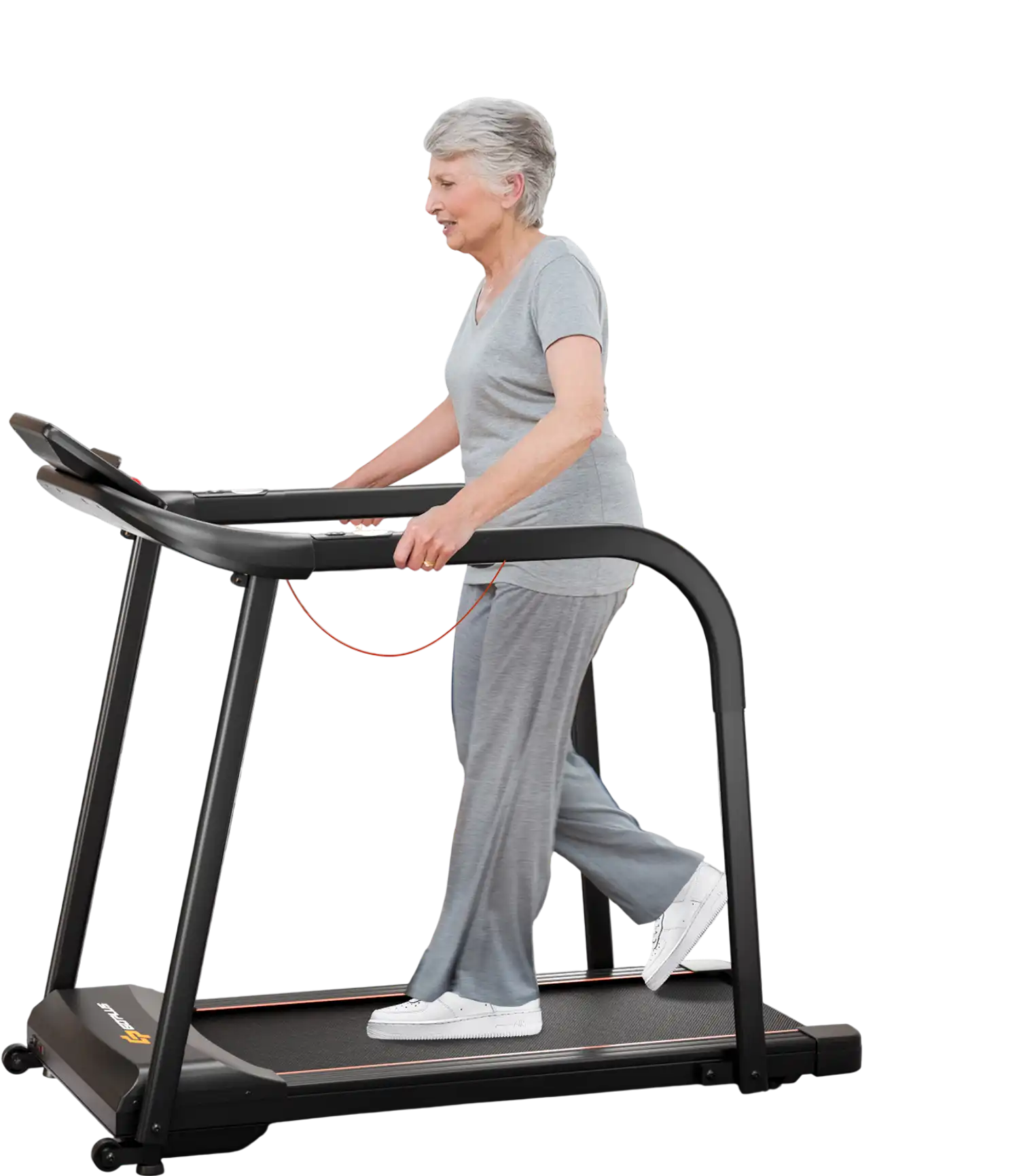 Costway 2.5 HP Walking Treadmill Long Handrails Seniors Black 47586321 New