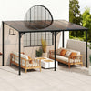 Large outdoor patio gazebo featuring a sloped polycarbonate roof, ideal for protection against rain and snow.