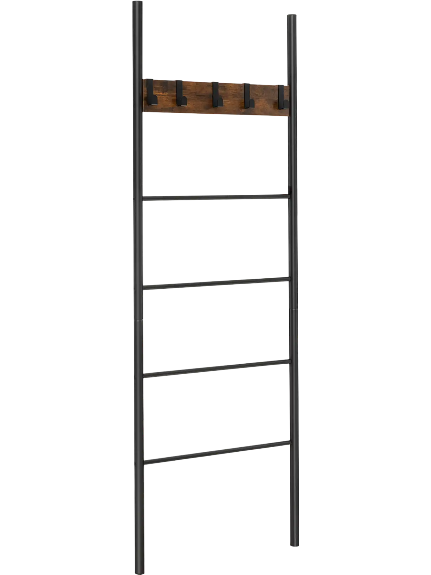 Costway Wall-Leaning Blanket Ladder Decorative Holder with 5 Removable Hooks 47635218 New