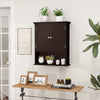 Wall Mount Bathroom Cabinet Storage Organizer with Doors and Shelves-Brown - Gallery View 1 of 10