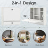 Foldable wall-mounted desk in white with six storage compartments, ideal for small spaces like bedrooms and studies.