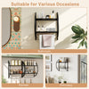 Wall-mounted 2-tier black towel rack with towel bars, ideal for organizing bathroom essentials and maximizing space.