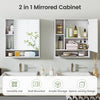 Wall-mounted bathroom cabinet with mirror, featuring adjustable shelves for organized storage in white finish.