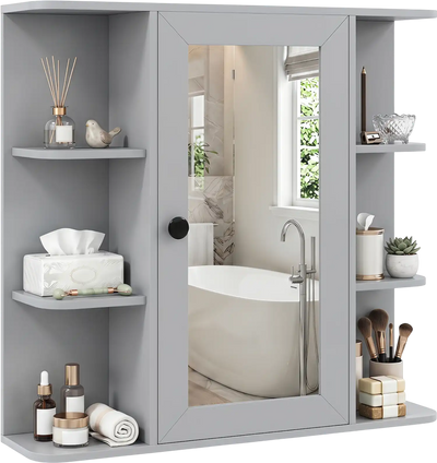 Costway Wall Mounted Bathroom Medicine Cabinet Mirror Shelves 32743308 New