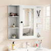Wall Mounted Bathroom Medicine Cabinet with Mirror and Shelves-White - Gallery View 1 of 10
