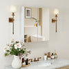 Double Door Bathroom Wall Cabinet with Mirror and Adjustable Shelf - Gallery View 1 of 10