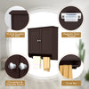 Wall mounted bathroom storage cabinet in brown with adjustable shelves and practical towel bar for efficient.