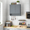 Wall Mounted Bathroom Storage Medicine Cabinet with Towel Bar-Gray - Gallery View 1 of 9