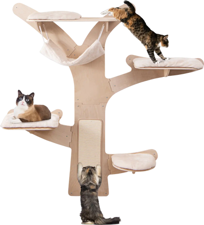 Costway Wall-Mounted Cat Tower Hammock Platforms Sisal Scratching Mat 19872436 New
